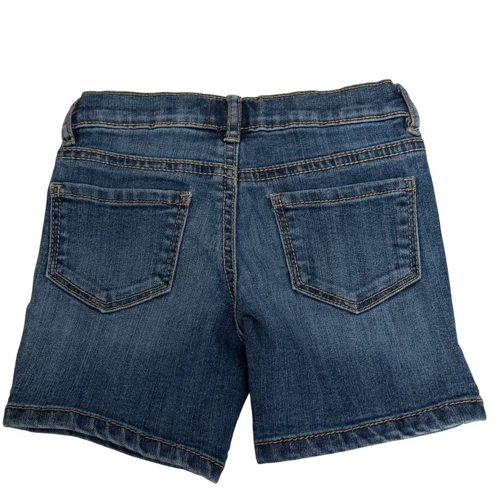 OshKosh Bgosh Toddler Girls 2T Dark Wash Denim Jean Shorts Adjustable Waist